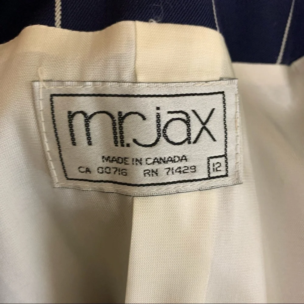 Vintage Mr. Jax Double Breasted Pinstripe Blazer - Picture 9 of 10